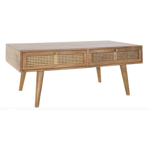 Table Basse Exotique En Rotin Avec Espace De Rangement