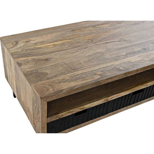 Table Basse Mango Et Métal Style Élégant Et Robuste