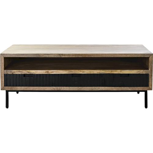 Table Basse Mango Et Métal Style Élégant Et Robuste