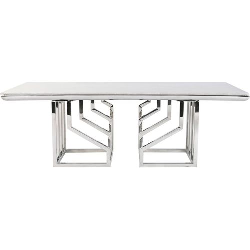 Table Basse Verre Effet Marbre Blanc Élégant