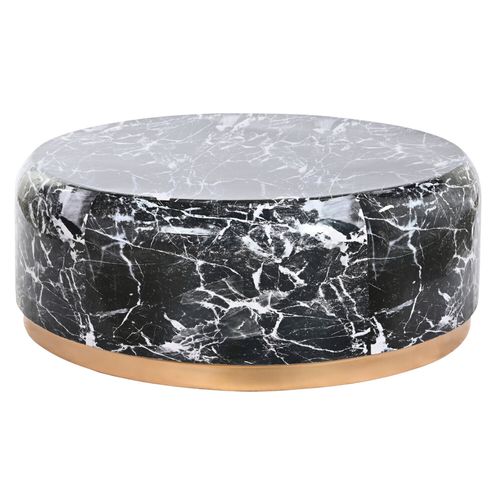 Table Basse Marbre Noir Éclat Doré Pour Salon Chic