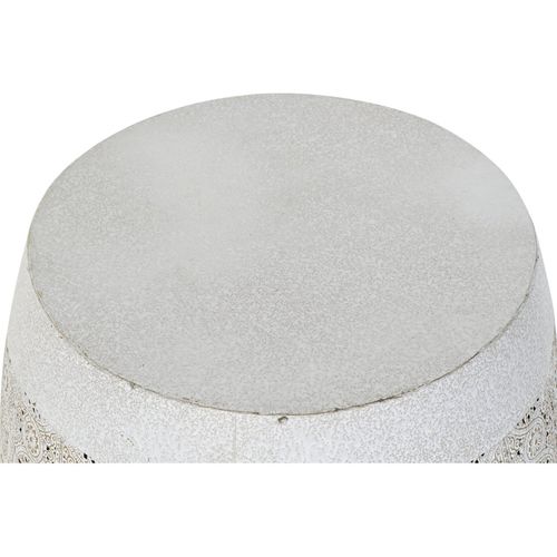 Table D'appoint Élégance Vieillie Blanche Et Dorée