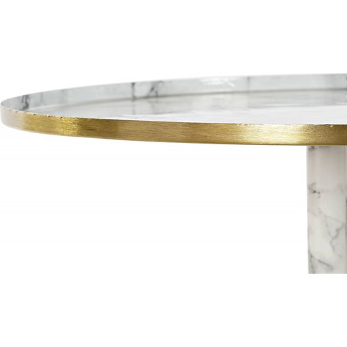 Table D'appoint Effet Marbre Élégance Dorure