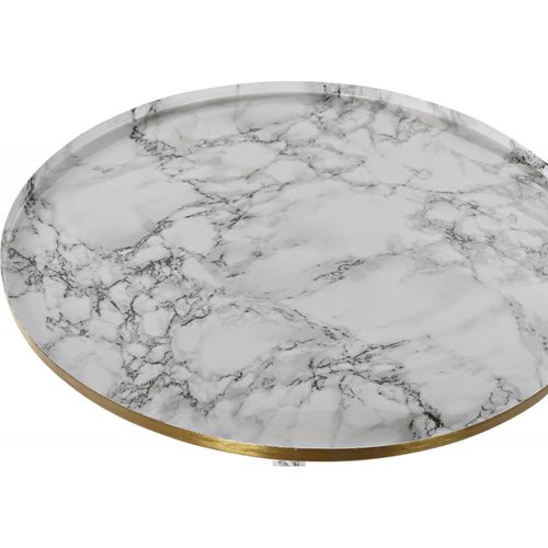 Table D'appoint Effet Marbre Élégance Dorure