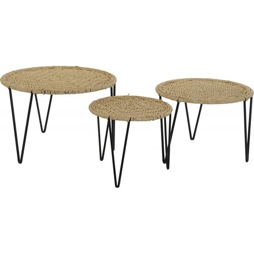 Table D'appoint Élégance Métal Tressé Design