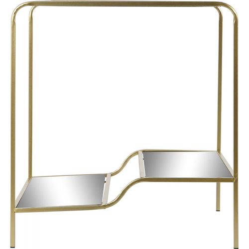 Table D'appoint Élégante Miroir Finition Or