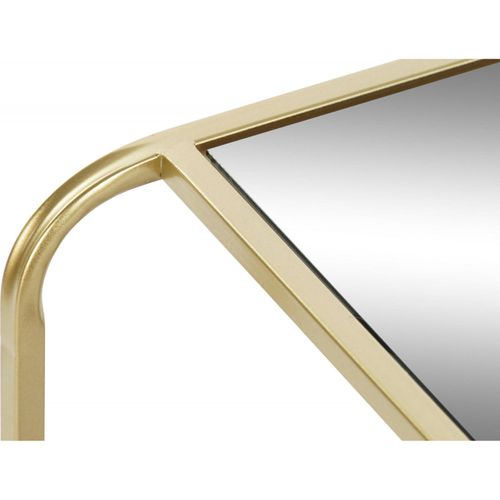 Table D'appoint Élégante Miroir Finition Or
