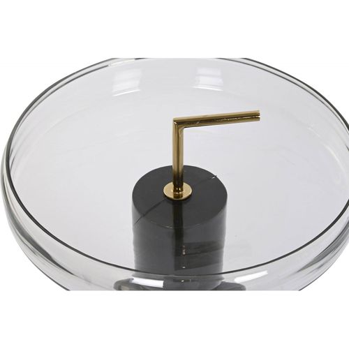 Table D'appoint Élégance Verre Et Fer Noir Chic