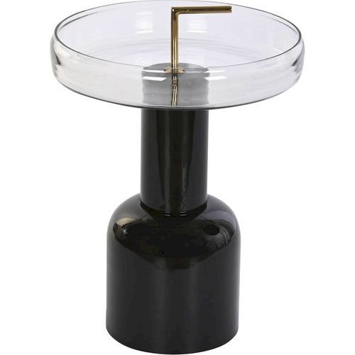 Table D'appoint Élégance Verre Et Fer Noir Chic