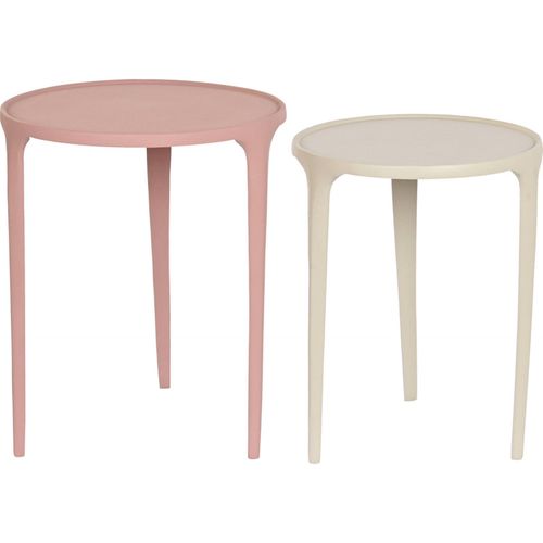 Table D'appoint Design En Aluminium Rose Et Beige