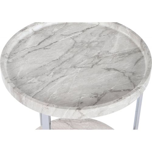 Table D'appoint Effet Marbre Blanc Élégance Moderne