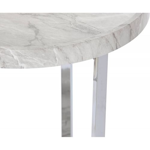 Table D'appoint Effet Marbre Blanc Élégance Moderne