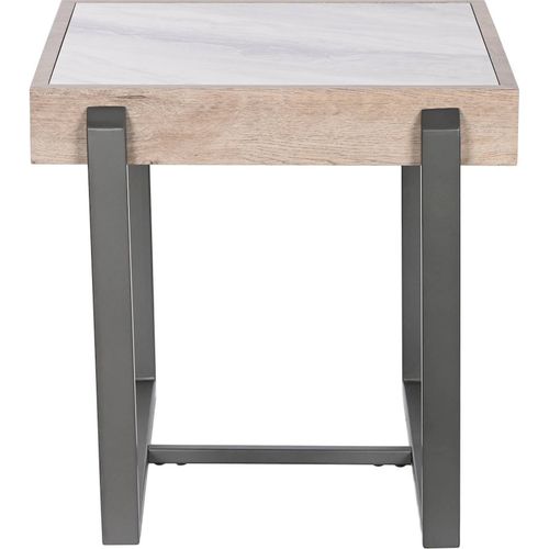 Table D'appoint Élégante En Métal Et Pierre Exclusive