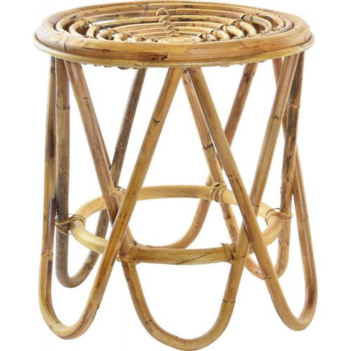 Table D'appoint Rotin Élégant Finition Naturelle