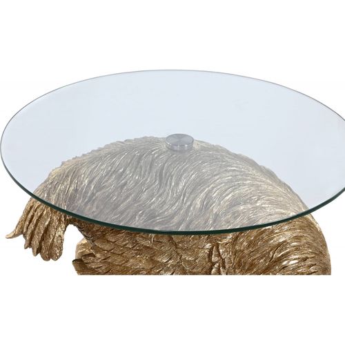 Table D'appoint Résine Dorée Design Élégant