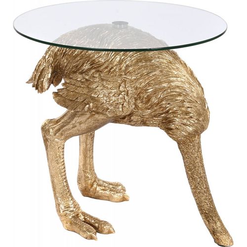 Table D'appoint Résine Dorée Design Élégant