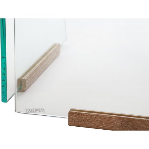 Table De Salon Élégante En Bois Et Verre Marron