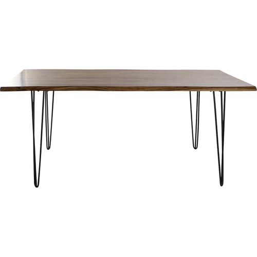 Table De Salon Chic En Acacia Et Pieds Noirs Élégants