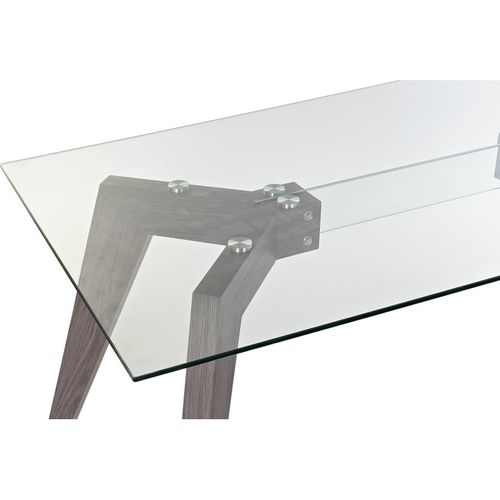 Table De Salon Design En Verre Gris Élégant