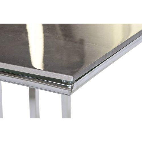 Table De Salon Élégance Marbre Blanc Et Finition Argent