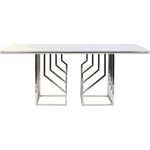 Table De Salon Élégance Marbre Blanc Et Finition Argent