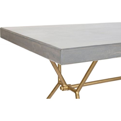 Table De Salon Bois Précieux Blanc Et Touches Dorées