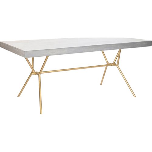 Table De Salon Bois Précieux Blanc Et Touches Dorées