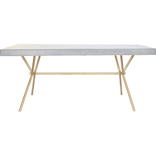 Table De Salon Bois Précieux Blanc Et Touches Dorées