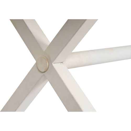 Table De Salon Élégance Blanc Doré Finition Mango