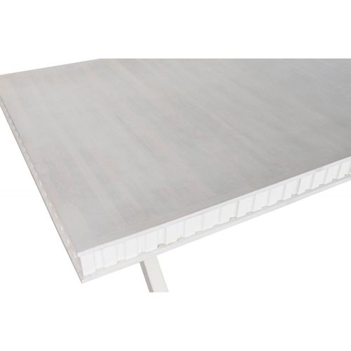 Table De Salon Élégance Blanc Doré Finition Mango