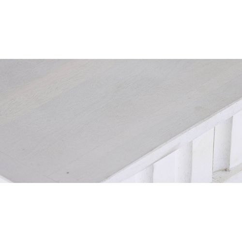 Table De Salon Élégance Blanc Doré Finition Mango