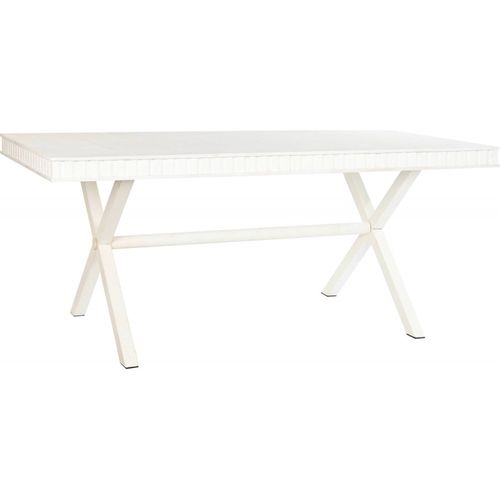 Table De Salon Élégance Blanc Doré Finition Mango