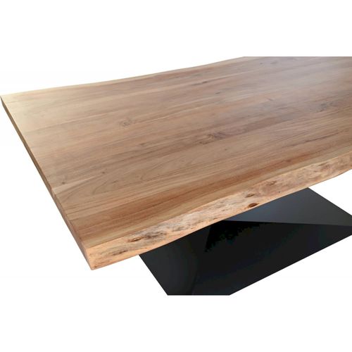 Table De Salon Élégance Acacia Et Métal Noir