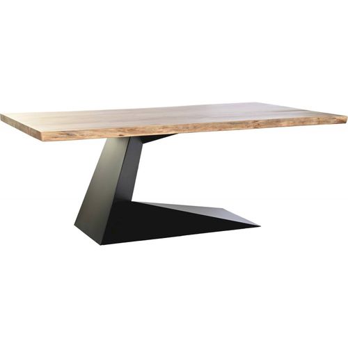 Table De Salon Élégance Acacia Et Métal Noir