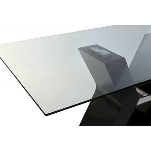 Table à manger Design En Verre Trempé Noir Chic
