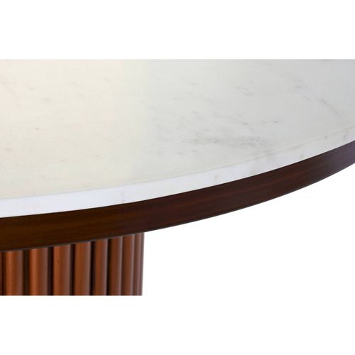 Table à manger En Marbre Blanc Et Pied Cuivré Élégant