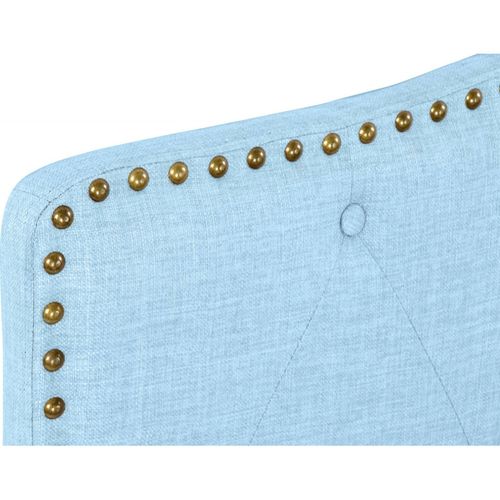 Tête De Lit Élégante Capitonnée Bleu Ciel En Polyester