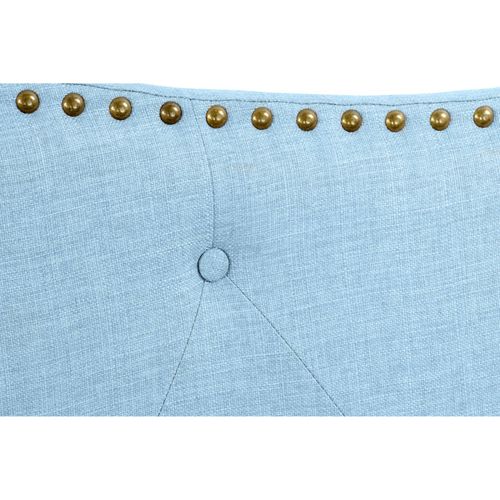 Tête De Lit Élégante Capitonnée Bleu Ciel En Polyester