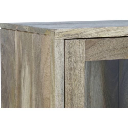 Vitrine Élégante Bois De Mangue Et Verre Pour Salon