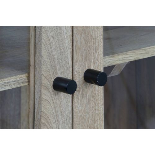 Vitrine Élégante Bois De Mangue Et Verre Pour Salon