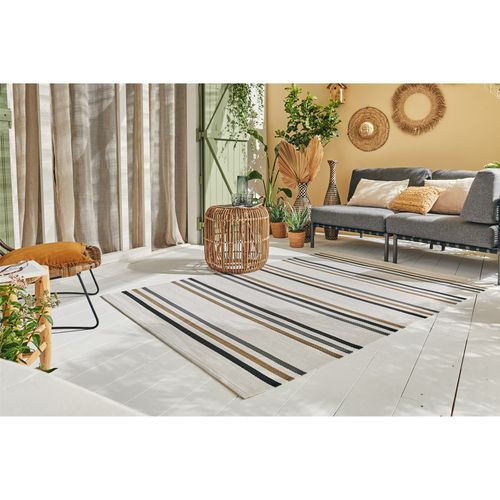 Tapis Capri Moderne Pour Extérieur Noir Uv Résistant 150 X 220 Cm Noir