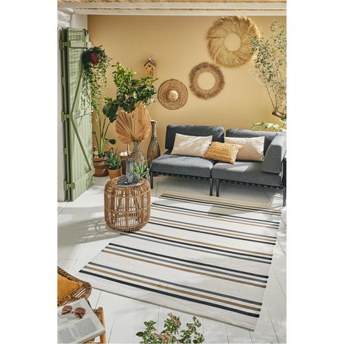 Tapis Capri Moderne Pour Extérieur Noir Uv Résistant 150 X 220 Cm Noir