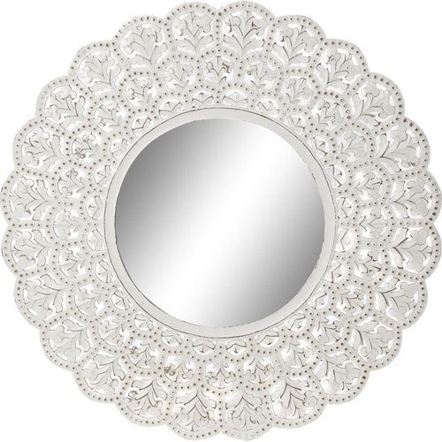 Miroir En Bois De Mango Blanc Décapé Et Décoratif