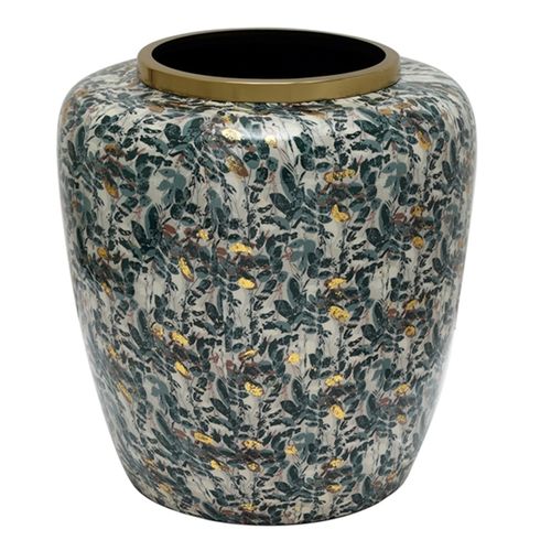 Vase Design Vert Doré Élégant Pour Déco Intérieure