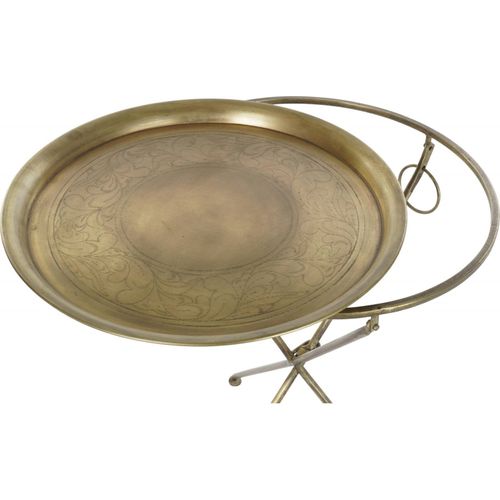 Table D'appoint Design Dorée Et Élégante En Laiton