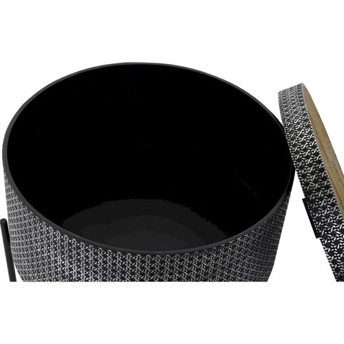 Table D'appoint Bois Et Métal Finition Argentée