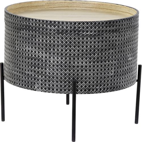 Table D'appoint Bois Et Métal Finition Argentée