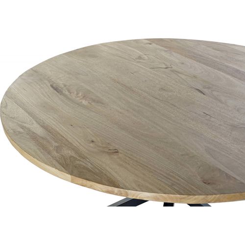 Table Salon Élégante Bois Et Métal Noir Design