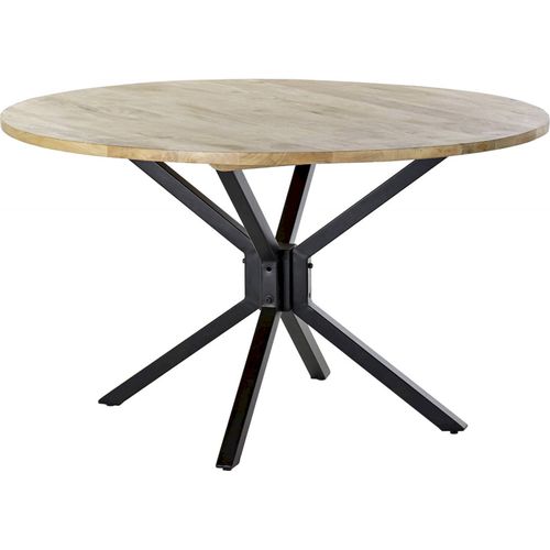 Table Salon Élégante Bois Et Métal Noir Design