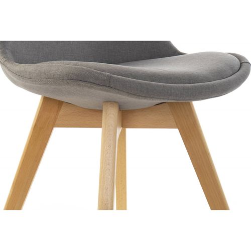 Chaise Cuisine Élégante Polyester Et Hêtre Avec Assise Bleue